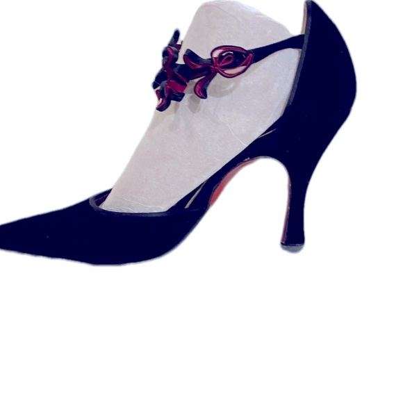Black Velvet Christian Louboutin Heels - Picture 1 of 5